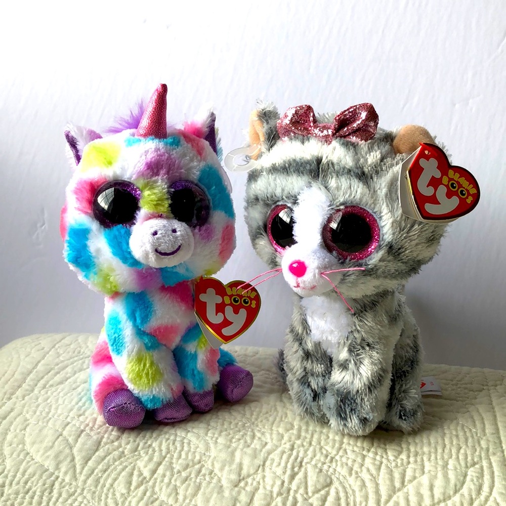TY BEANIE BOOS Wishful Unicorn Kiki Cat BNWT